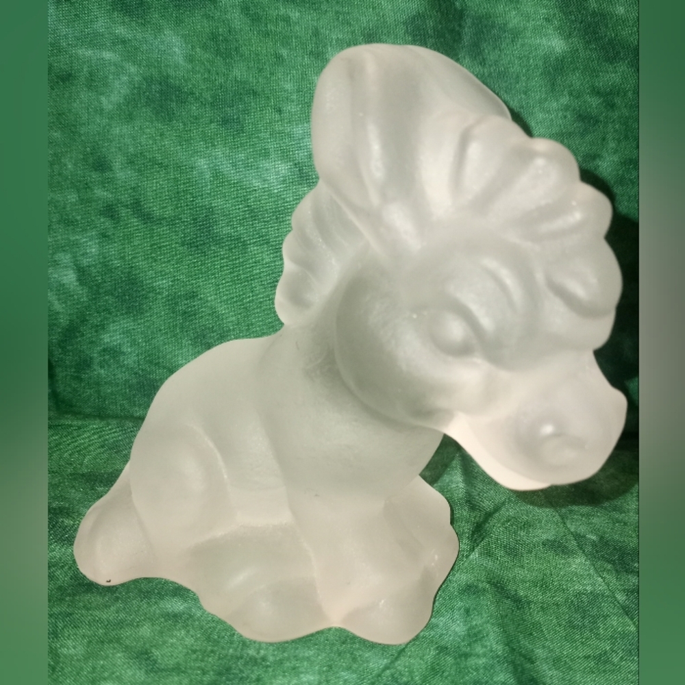 Vtg Goebel Frosted Lead Crystal Donkey